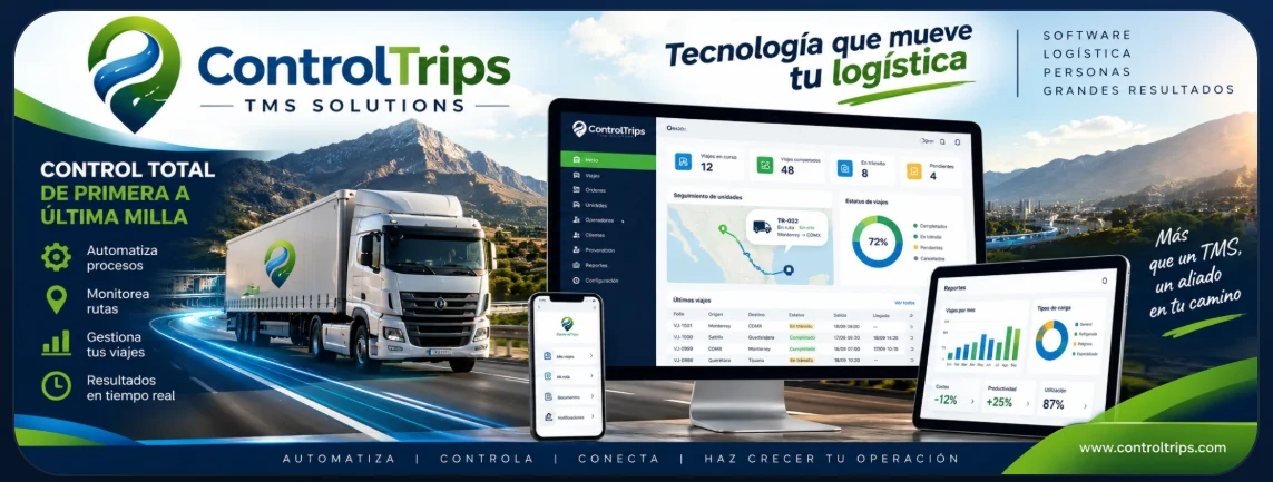 Plataforma ControlTrips: unidades en ruta y panel de control